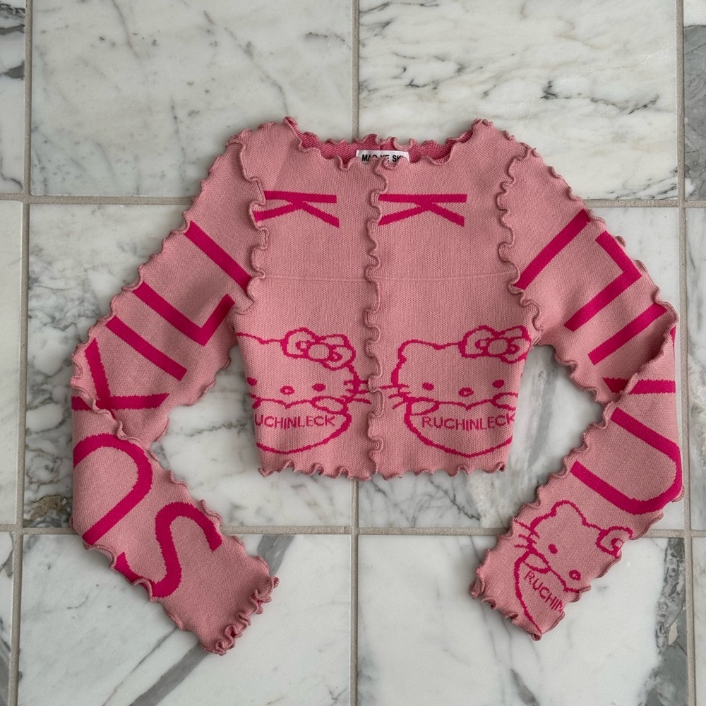 Hello Kitty Pink Cropped Sweater